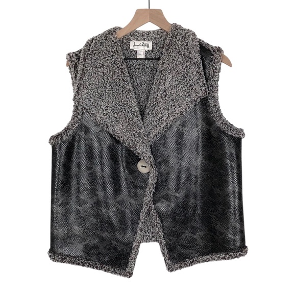 Joseph Ribkoff Reptile Snake Print Vest - Picture 1 of 6